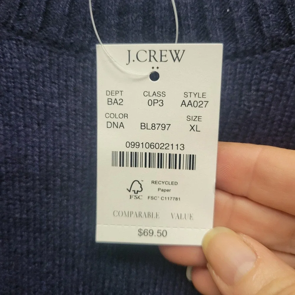 NEW J Crew Lambswool Blend Crewneck Sweater Mens XL‎ Pullover Preppy Cozy Travel